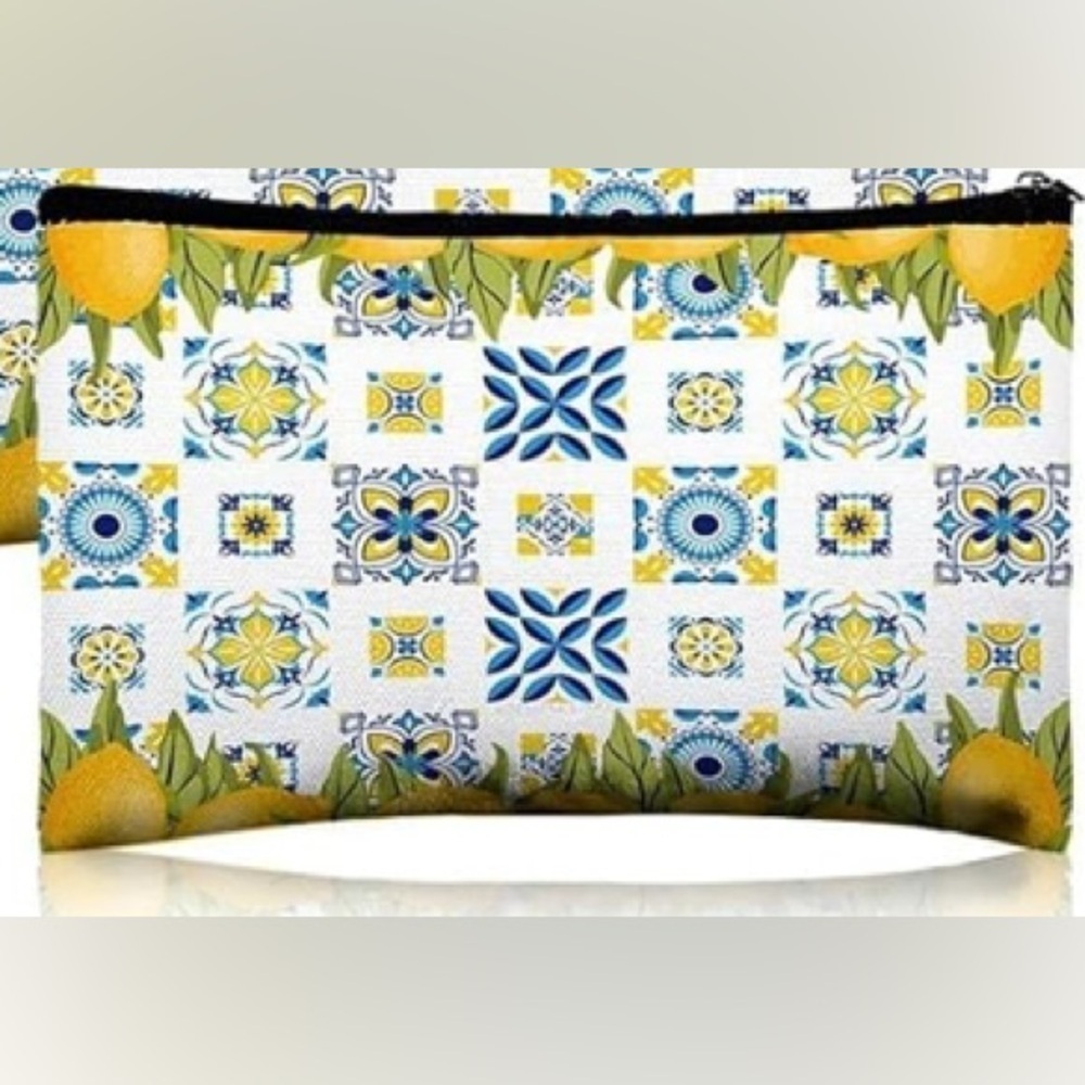Lemon Print Cosmetic Pouch